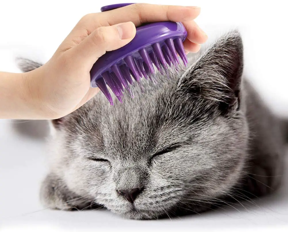 CeleMoon Ultra-Soft Silicone Washable Cat Grooming Shedding Massage/Bath Brush