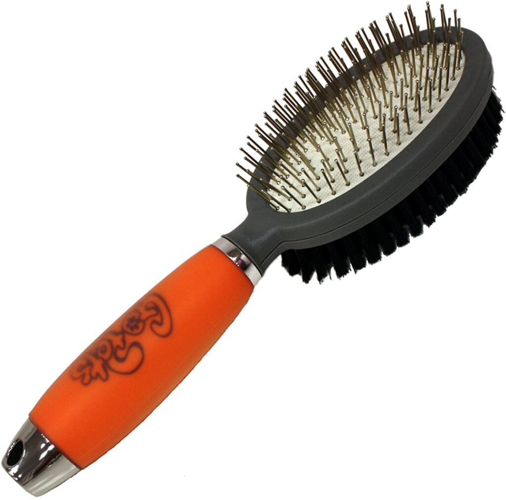 Professional Double Sided Pin & Bristle Brush for Dogs & Cats by GoPets