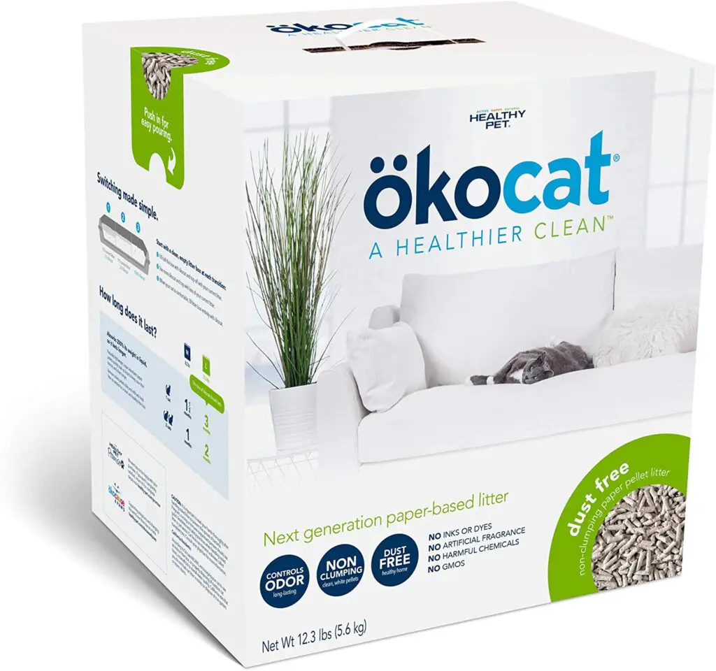 ökocat Dust-Free Natural Paper Non-Clumping Cat Litter Pellets with Odor Control
